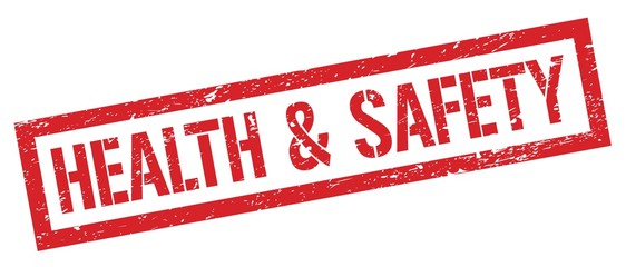 HEALTH & SAFETY red grungy rectangle stamp.