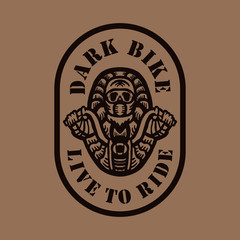 motorcycle dark bike tshirt illustration design