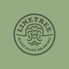 Line tree vintage emblem illustration Tshirt Design