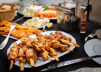 home made chicken shashlik style barbecue chicken sticks roasted fried