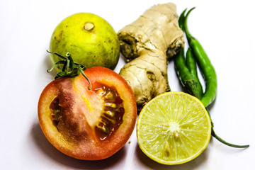 A picture of fresh vegetables with selected focus