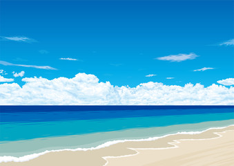 Obraz premium 青い空と海 ビーチリゾート