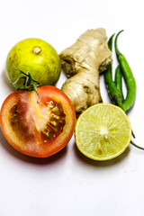 A picture of fresh vegetables with selected focus