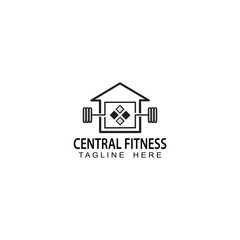 fitness central logo template design vector