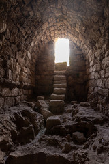 Remains  of the old ruins of the Kafarlet fortress. It was the property of the Lords of Caesarea, then became property of Hospitallers. Captured by Baybars in 1291. Near Atlit city in northern Israel