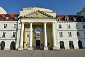 St. Brother Albert and St. Andrew the Apostle on the theater square in Warsaw