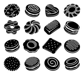 Cookies set. Collection icon cookies. Vector