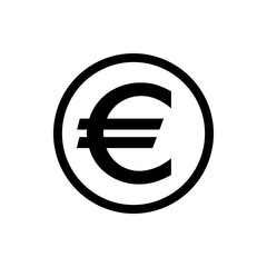 Euro coin money icon. Internet flat icon symbol for applications. - obrazy, fototapety, plakaty
