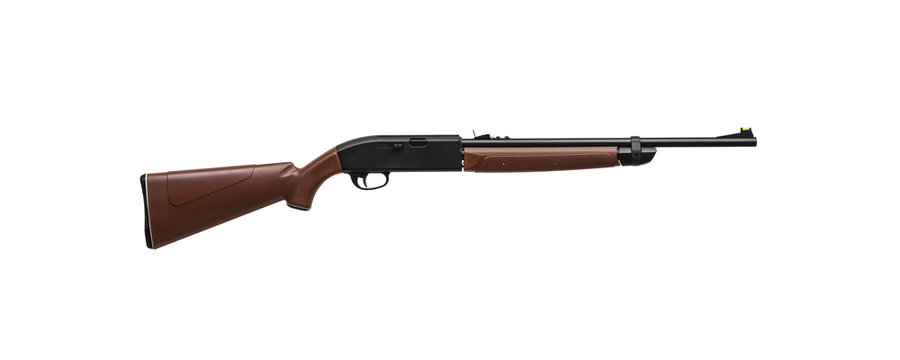 Air rifle isolate on a white back. Small-caliber weapons for sport shooting and hunting.