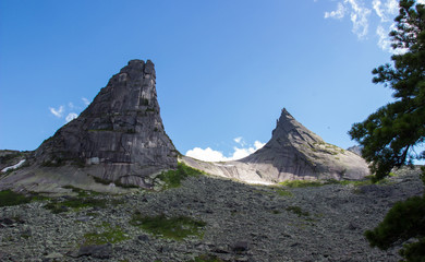 mountain landscape with blue sky