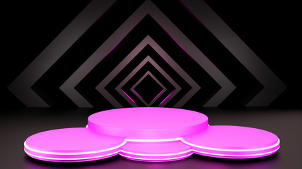 Obraz na płótnie Canvas platform pink 3d rendering