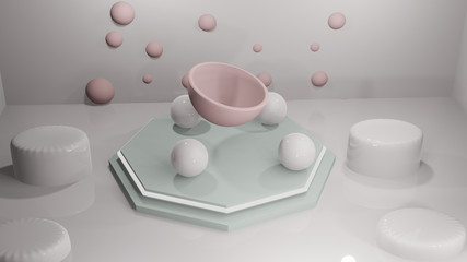3D platform Pastel geometry
