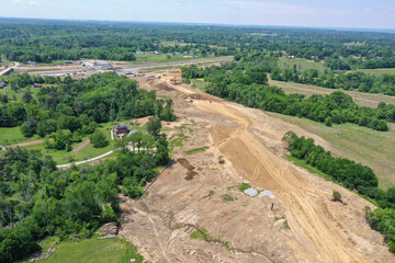 Aerial photo of warehouse and distribution centers near the Cincinnati Northern Kentucky International Airport