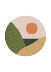 Trendy minimalist landscape abstract contemporary collage design