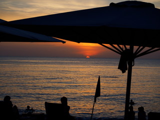 南国リゾート　夕陽　夕焼け