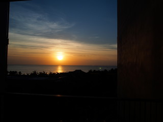 南国リゾート　夕陽　夕焼け