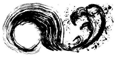 書道 しぶき 毛筆イラスト Wall Mural Black Black Wallpaper Murals lto