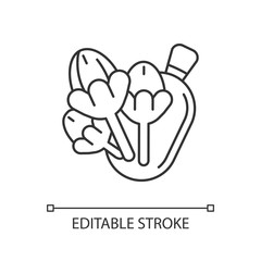 Cloves linear icon. Aromatic clove tree flower buds. Flavoring additive. Traditional medicine. Thin line customizable illustration. Contour symbol. Vector isolated outline drawing. Editable stroke