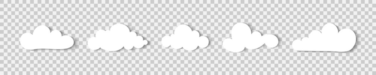 Clouds. Clouds on transparent background. Simple clouds. Vector illustration