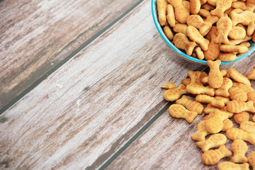edible dry a cookies in the form of fish