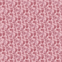 seamless pattern, floral ornament, pink background, freehand drawing