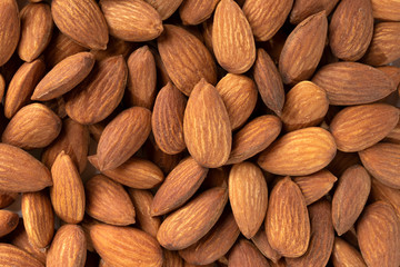 Background of almonds raw or texture of almonds