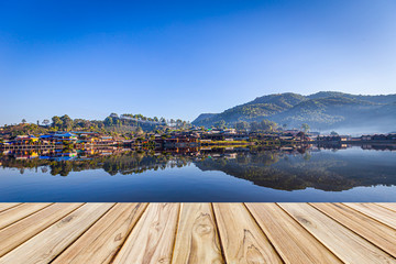 wood board on the lake view