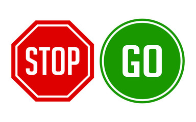 Stop and Go Road Sign Vector