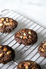 Fresh Baked Dark Chocolate with Almond nut cookies.