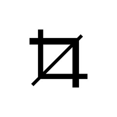 Crop Tool Frame, Cropping Instrument. Flat Vector Icon illustration. Simple black symbol on white background. Crop Tool Frame, Cropping Instrument sign design template for web and mobile UI element.