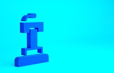 Blue Stage stand or debate podium rostrum icon isolated on blue background. Conference speech tribune. Minimalism concept. 3d illustration 3D render.