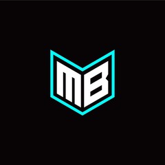 initial M B letter with book style logo template vector