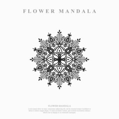 Fototapeta premium Flower Mandala. Vintage decorative elements. Oriental pattern, vector illustration.