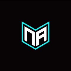 initial N A letter with book style logo template vector