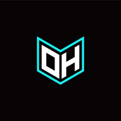 initial O H letter with book style logo template vector