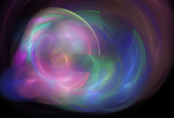 Fractals, an abstract colorful background of multicolored shapes and spots in space