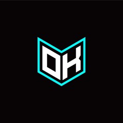 initial O K letter with book style logo template vector