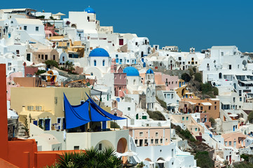 Oia cityscape at Santorini island, Cyclades, Greece