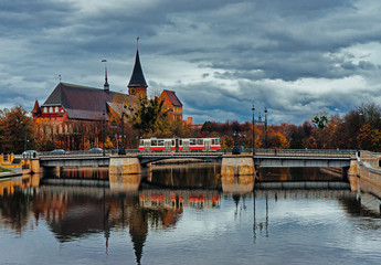 Fototapeta premium The island of Kant in Kaliningrad. Main Cathedral church