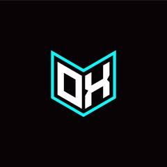 initial O X letter with book style logo template vector