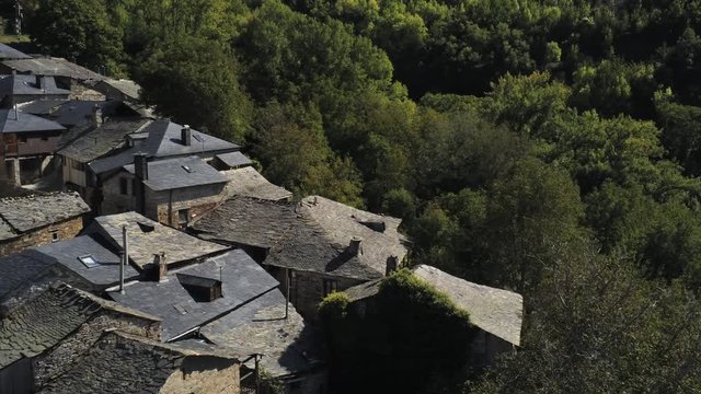 Beautiful village of Pe&ntilde;alba de Santiago. Leon, Spain. Aerial Drone Footage