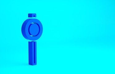Blue Road traffic sign. Signpost icon isolated on blue background. Pointer symbol. Street information sign. Direction sign. Minimalism concept. 3d illustration 3D render.