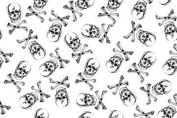seamless pattern with skulls and crossbones