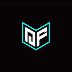 initial Q F letter with book style logo template vector