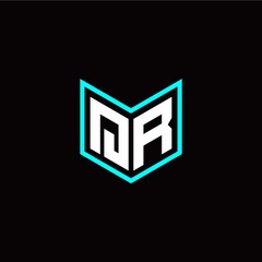 initial Q R letter with book style logo template vector