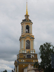 Fototapeta na wymiar photos of old stone Russian Orthodox Suzdal Church towers