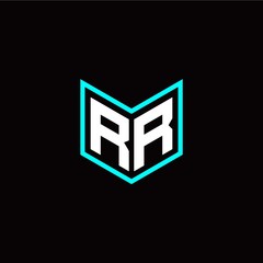 initial R R letter with book style logo template vector