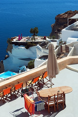 Traditional Oia cityscape of Santorini, Cyclades, Greece