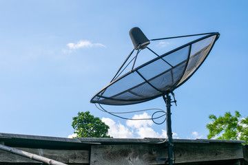 Satellite dishes on the roof