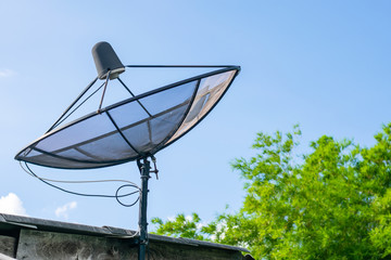 Satellite dishes on the roof